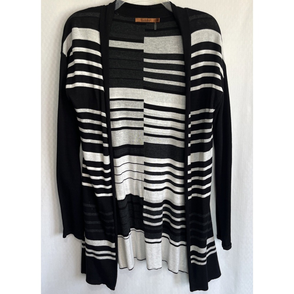 Belldini Open Front Cardigan Striped Sweater Size Medium